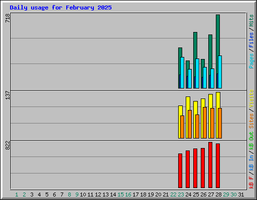 Daily usage for February 2025