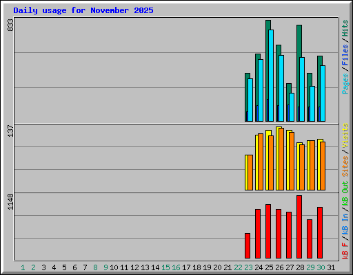 Daily usage for November 2025