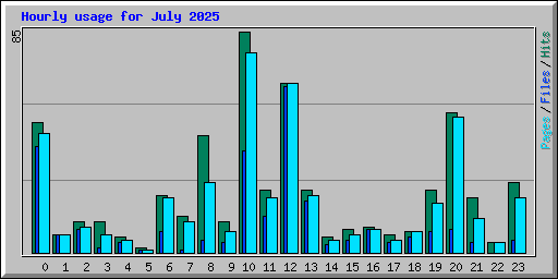 Hourly usage for July 2025