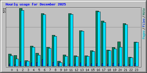 Hourly usage for December 2025